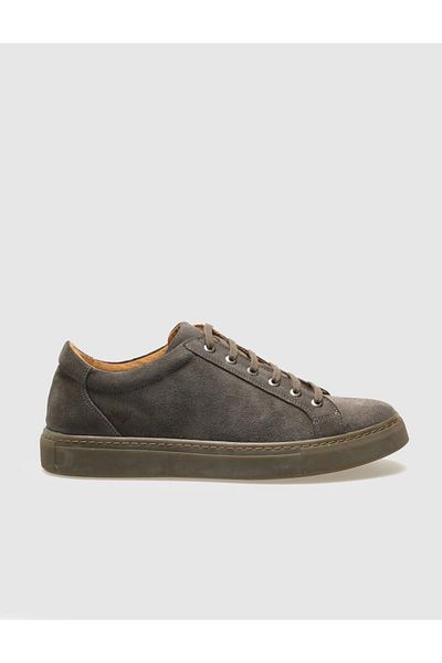 Cabani Genuine Leather Gray Suede Men's Sneakers