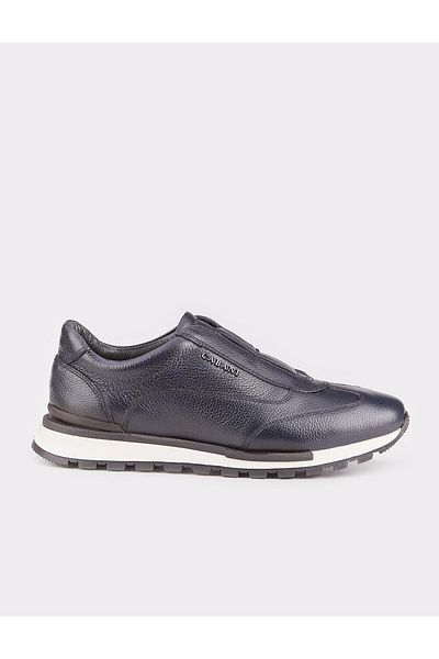 Cabani Genuine Leather Thermo Sole Navy Blue Men's Sports Shoes