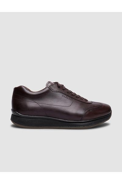 Cabani 100% Genuine Leather Brown Lace-Up Men's Sports Shoes