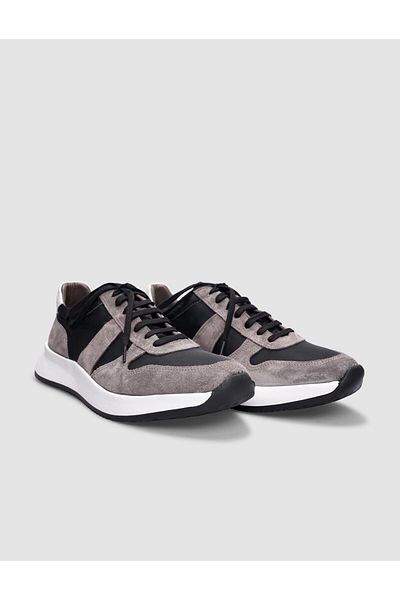 Cabani Genuine Leather Mink - Black Lace-Up Men's Sports Shoes
