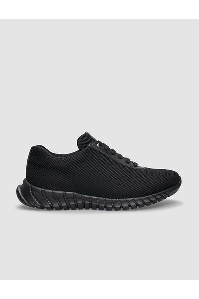 Cabani Knitwear Black Lace-Up Men's Sports Shoes