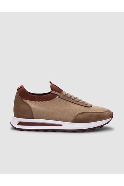 Cabani Knitwear Beige Lace-Up Men's Sports Shoes