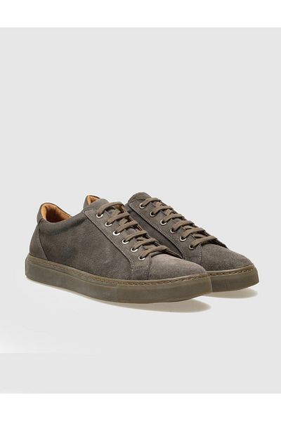 Cabani Genuine Leather Gray Suede Men's Sneakers
