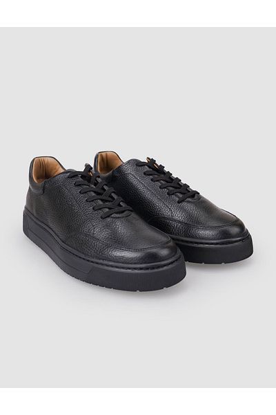 Cabani 100% Genuine Leather Black Men's Sneakers