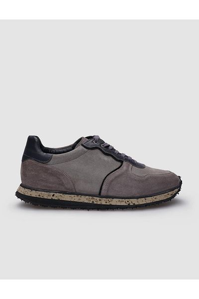 Cabani Men's Sneakers - 100% Genuine Leather, Mink Suede, Lace-up