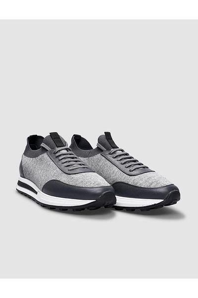 Cabani Knitwear Gray Lace-Up Men's Sports Shoes