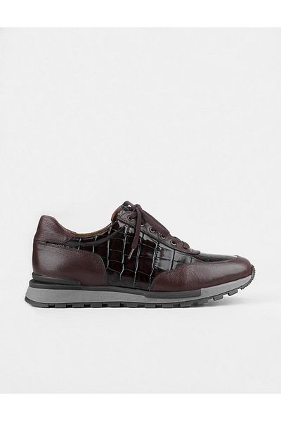 Cabani Genuine Leather Winter Brown Lace-Up Men's Sports Shoes