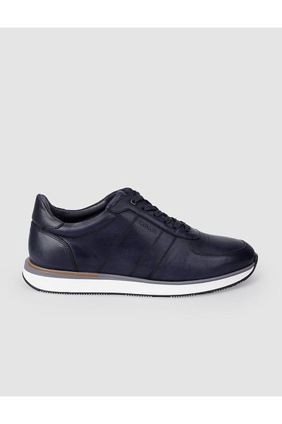 Cabani Pantofi sport pentru bărbați, 100% piele naturală, albastru bleumarin