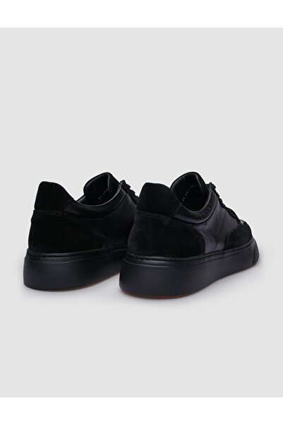 Cabani Μαύρο Suede Ανδρικό Sneaker - 100% Γνήσιο Δέρμα, Lace Up