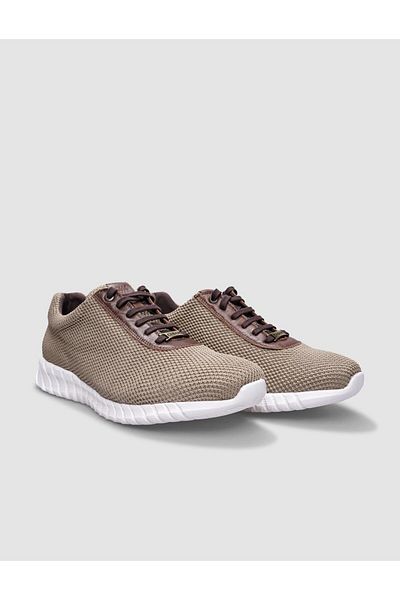 Cabani Knitwear Beige Lace-Up Men's Sports Shoes