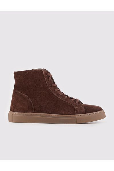 Cabani Genuine Leather Lined Brown Lace-Up Men's Casual Boots