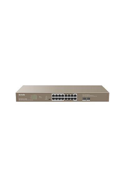 Tenda Ethernet Switch 16ge 2sfp, With 16-port Poe