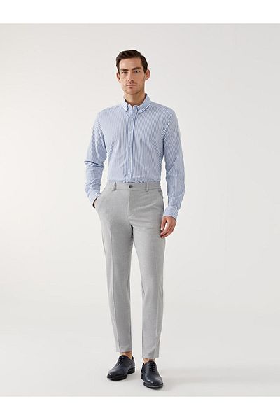 LC Waikiki Ανδρικό ριγέ μακρυμάνικο πουκάμισο LCW Vision Slim Fit