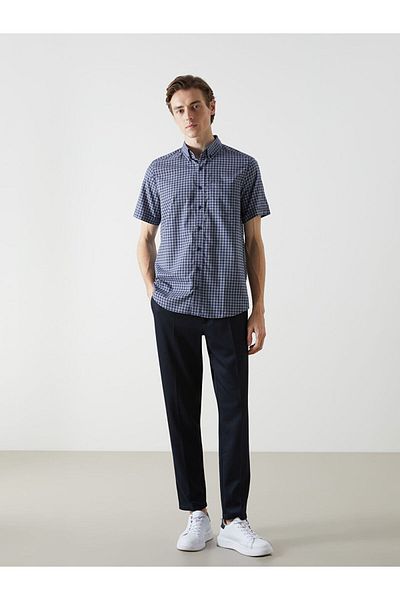 LC Waikiki Ανδρικό πουκάμισο με καρό κοντομάνικο New Season Regular Fit - S5FG04Z8