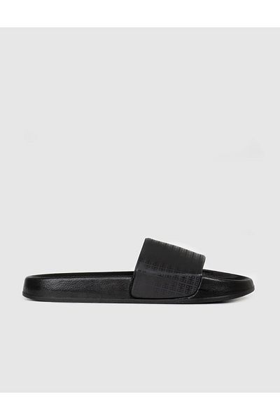 Cabani Black Rubber Sole Men's Slippers