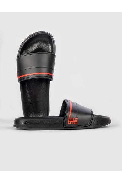 Cabani Ανδρικές Παντόφλες Μαύρο-Κόκκινο