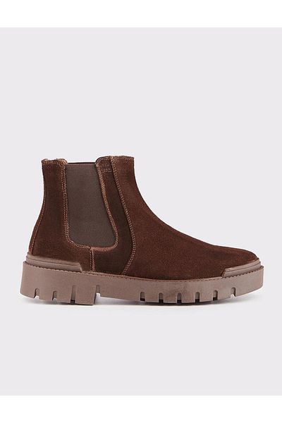 Cabani Genuine Leather Brown Men's Casual Boots