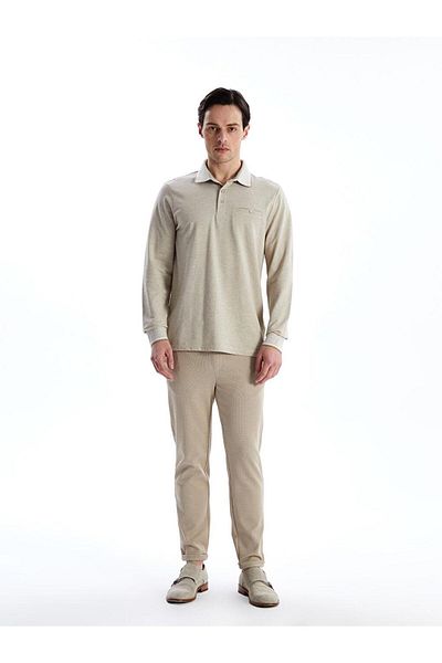 LC Waikiki Pánské tričko LCWAIKIKI Classic Polo Collar Long Sleeve Pike