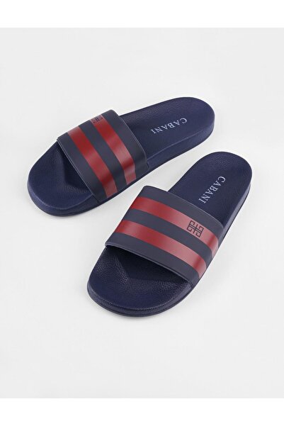 Cabani Ανδρικές παντόφλες παραλίας Claret Red Stripe ριγέ Navy Blue