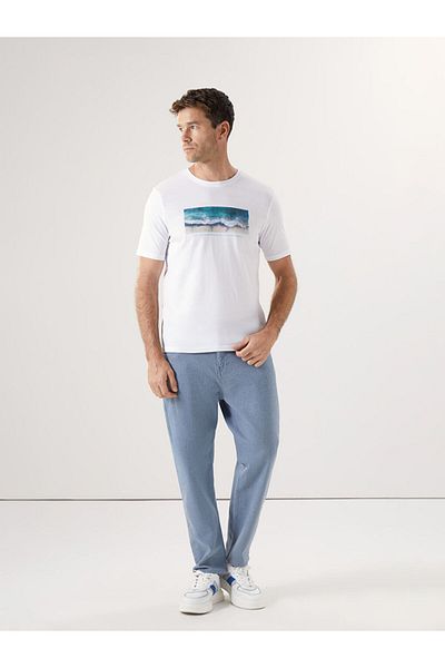 LC Waikiki Ανδρικό μπλουζάκι LCWAIKIKI Classic Crew Neck με στάμπα χτενισμένο βαμβακερό