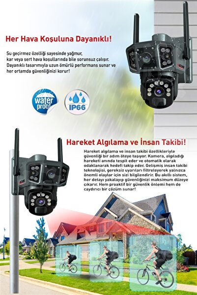 IDS -14MP - GECE GÖRÜŞLÜ - IŞIKLI - SOLAR KAMERA - GÜNEŞ EJERJİLİ KAMERA - 360 - GÜVENLİK KAMERASI