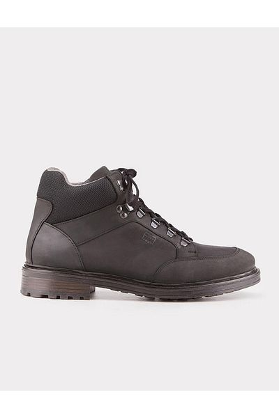 Cabani Genuine Leather Thermo Sole Black Lace-Up Men's Casual Boots