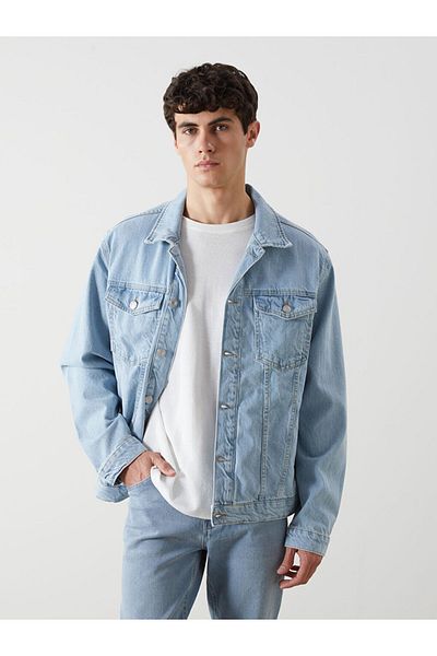 LC Waikiki Jachetă de jeans pentru bărbați, cu potrivire confortabilă
