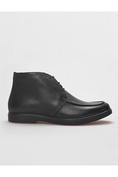 Cabani Genuine Leather Black Zippered Men's Casual Boots