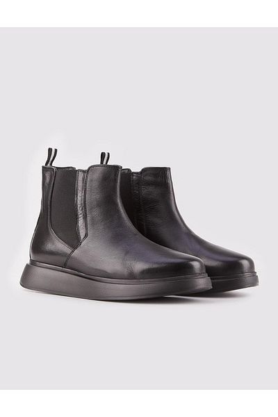 Cabani Genuine Leather Men's Casual Black Boots