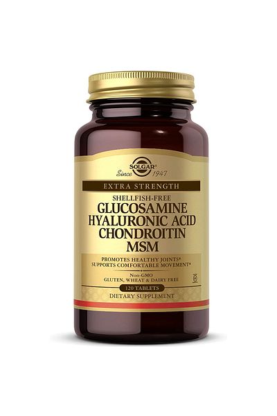 Solgar Glucosamine Hyaluronic Acid Chondroitin MSM (Shellfish-free), 120 Tablets