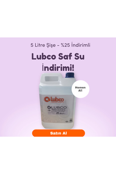 LUBCO Saf Su Ütü-Akü-Radyatör Suyu Bidon 5 Litre