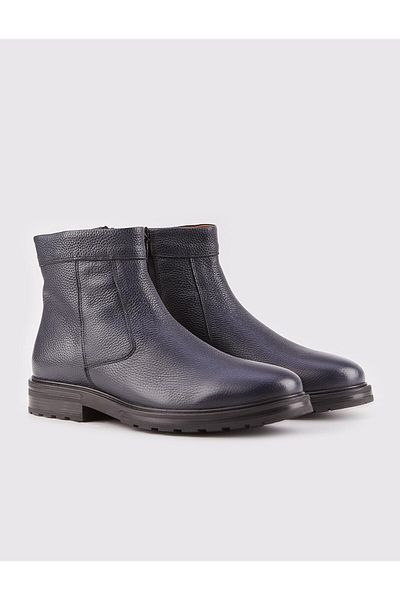 Cabani Light Rubber Sole Genuine Leather Navy Blue Men's Casual Boots
