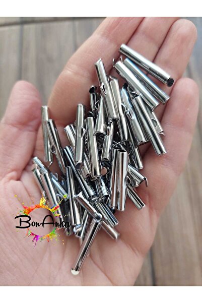 Bonanka (10 Adet) 2,5 cm Gümüş Renk, Miyuki Kapama, Bağlantı Aparatı, Metal K...