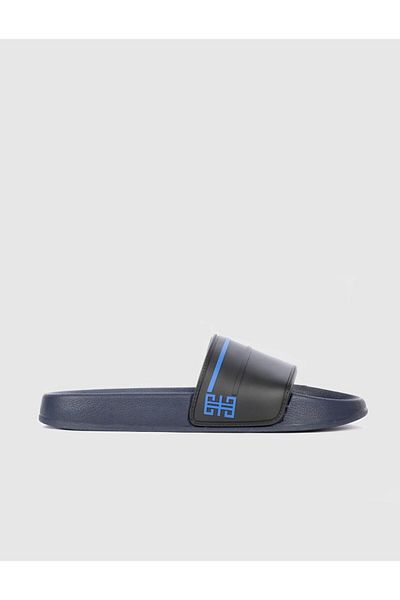 Cabani Navy Blue Black Men's Slippers