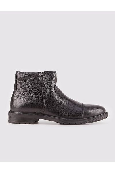 Cabani Zippered Genuine Leather Black Men's Casual Boots