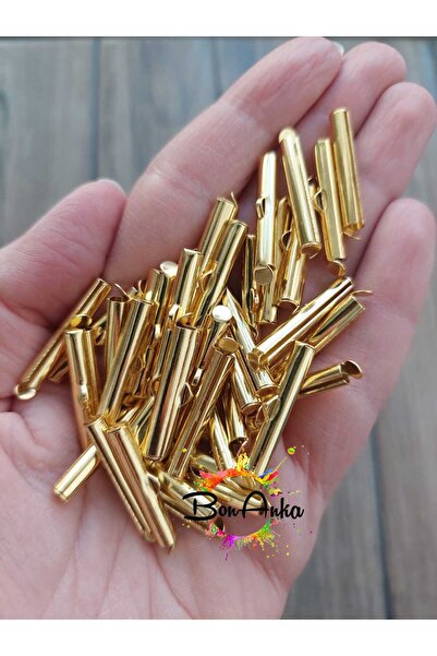 Bonanka (10 Adet) 2,5 cm Gold Renk, Miyuki Kapama, Bağlantı Aparatı, Metal Ka...