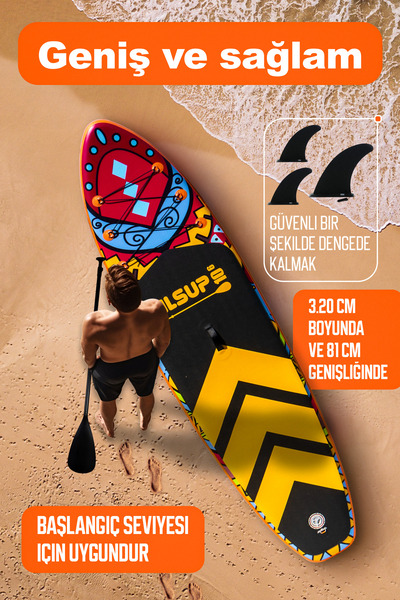 HLSUP Sup Paddle Board Full Set 320x81x15 Cm Inflatable Surfboard