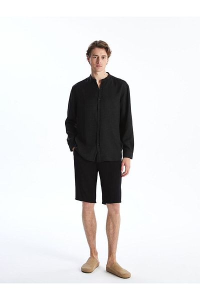 LC Waikiki LCW Vision Regular Fit Langarm-Hemd für Herren aus Leinen