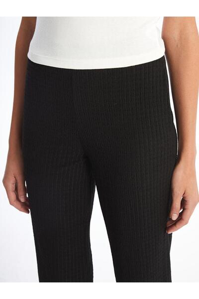 LC Waikiki LCWAIKIKI Classic Beli Lastikli Dokulu Kadın Pantolon