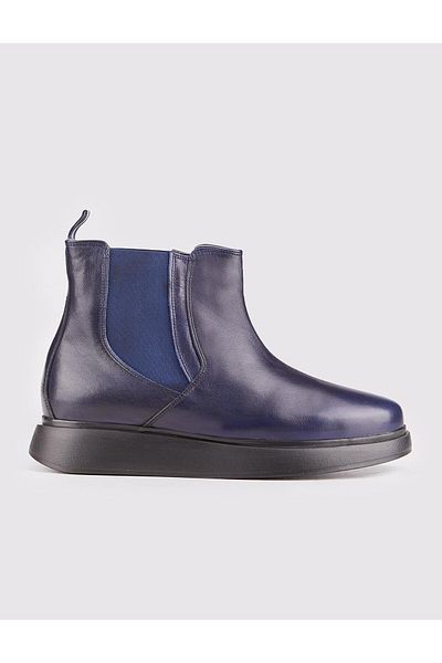 Cabani Genuine Leather Light Eva Sole Navy Blue Men's Casual Boots