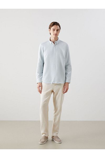 LC Waikiki Ανδρικό μακρυμάνικο πουκάμισο Dobby LCW Vision Slim Fit