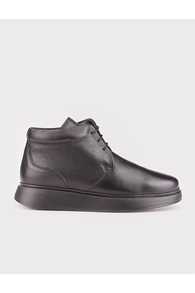 Cabani Genuine Leather Light Sole Black Lace-Up Men's Casual Boots