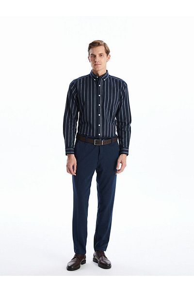 LC Waikiki Ανδρικό πουκάμισο με μακρυμάνικο ριγέ LCW Regular Fit