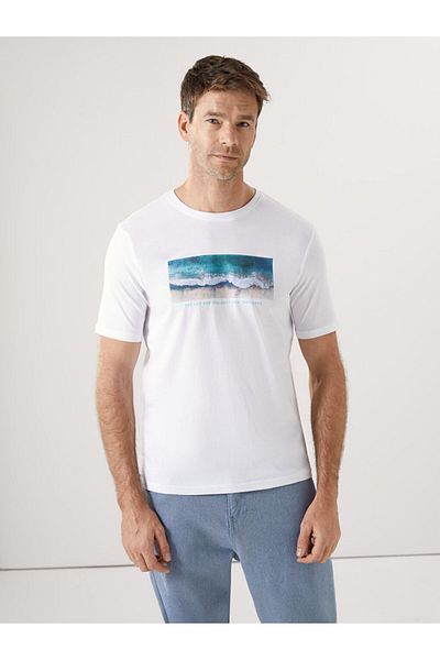 LC Waikiki Ανδρικό μπλουζάκι LCWAIKIKI Classic Crew Neck με στάμπα χτενισμένο βαμβακερό