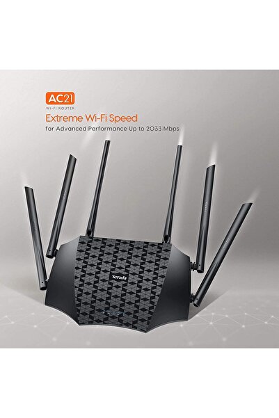 Tenda جهاز توجيه لاسلكي ثنائي النطاق AC2100 Gigabit