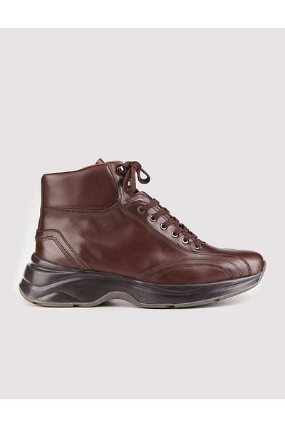 Cabani Genuine Leather Lace-Up Brown Men's Winter Casual Boots