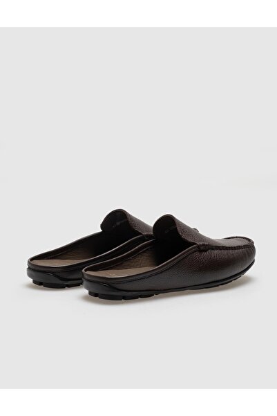 Cabani Hakiki Deri Kahverengi Erkek Günlük Terlik