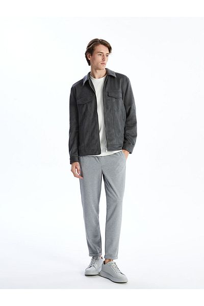 LC Waikiki Płaszcz męski LCW Vision Slim Fit z kołnierzykiem ze zamszu
