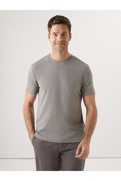 LC Waikiki LCWAIKIKI Klassisches, kurzärmliges, strukturiertes Herren-T-Shirt mit Rundhalsausschnitt