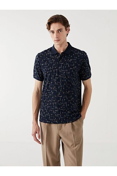 LC Waikiki Ανδρικό μπλουζάκι LCW Vision Polo με κοντό μανίκι Pique με σχέδιο